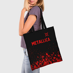 Сумка-шопер Metallica - red gradient посередине, цвет: 3D-принт — фото 2