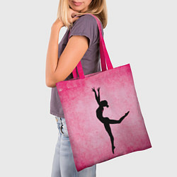Сумка-шопер Спортивная гимнастика на розовом, цвет: 3D-принт — фото 2