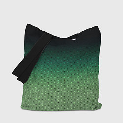 Сумка-шопер Чёрно-зелёный градиент с узором, цвет: 3D-принт