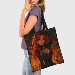 Сумка-шопер Горячая пиро архонт Мавуика - Genshin Impact, цвет: 3D-принт — фото 2