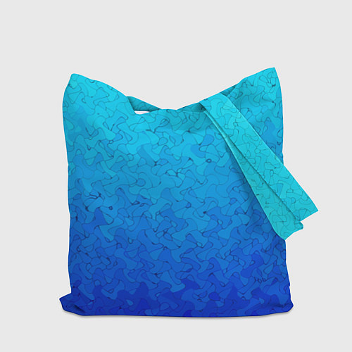 Сумка-шоппер Голубой в синеву с узором / 3D-принт – фото 2
