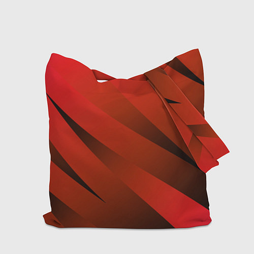 Сумка-шоппер Красно-коричневый абстрактные полосы / 3D-принт – фото 2