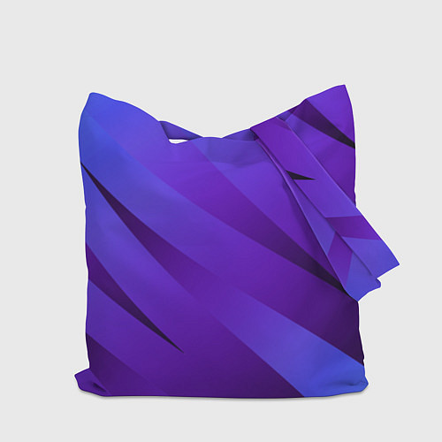 Сумка-шоппер Сине-фиолетовый абстрактные линии / 3D-принт – фото 2
