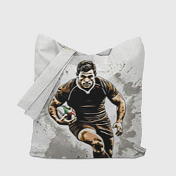 Сумка-шопер Регбист в сером, цвет: 3D-принт