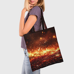 Сумка-шопер Красно-золотая текстура, цвет: 3D-принт — фото 2