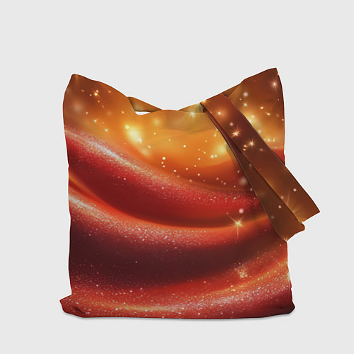 Сумка-шоппер Красная волнистая текстура с блеском / 3D-принт – фото 2