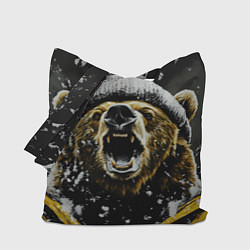 Сумка-шоппер Злой большой медведь зимой