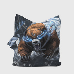 Сумка-шоппер Медведь в молниях и облаках