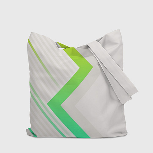 Сумка-шоппер Color white line green / 3D-принт – фото 2