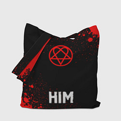 Сумка-шопер HIM - red gradient по-центру, цвет: 3D-принт