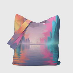 Сумка-шоппер Город в розовом тумане