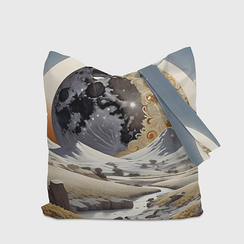 Сумка-шоппер Река и планеты / 3D-принт – фото 2