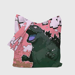 Сумка-шопер Годзилла рычит, цвет: 3D-принт