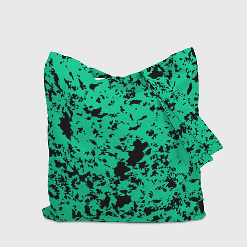 Сумка-шоппер Нефритовый зелёный пятнистый / 3D-принт – фото 2