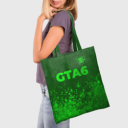 Сумка-шопер GTA6 - green gradient посередине, цвет: 3D-принт — фото 2