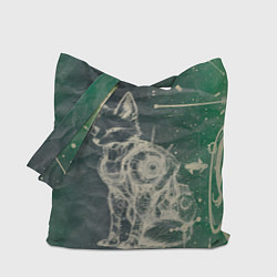 Сумка-шопер Кибернетический лис в сепии, цвет: 3D-принт