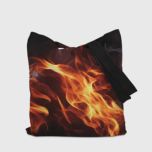 Сумка-шоппер ACDC на фоне огня / 3D-принт – фото 2