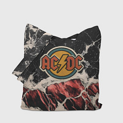 Сумка-шопер ACDC ретро лого, цвет: 3D-принт