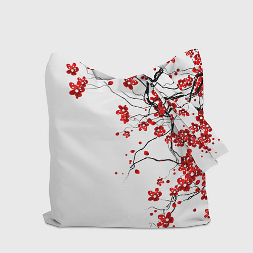 Сумка-шоппер Сакура с иероглифом Любовь / 3D-принт – фото 2