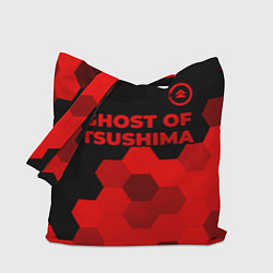 Сумка-шопер Ghost of Tsushima - red gradient посередине, цвет: 3D-принт