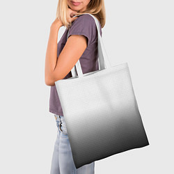 Сумка-шопер Из белого в чёрный градиент с точками, цвет: 3D-принт — фото 2