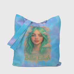 Сумка-шопер Билли Айлиш с зелеными волосами, цвет: 3D-принт