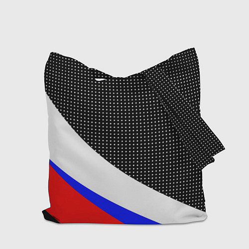 Сумка-шоппер Герб России и государственный флаг на чёрном фоне / 3D-принт – фото 2