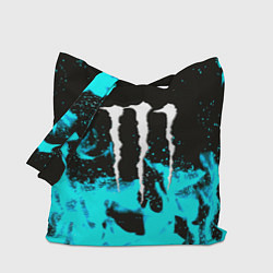 Сумка-шопер Monster energy голубой огонь, цвет: 3D-принт
