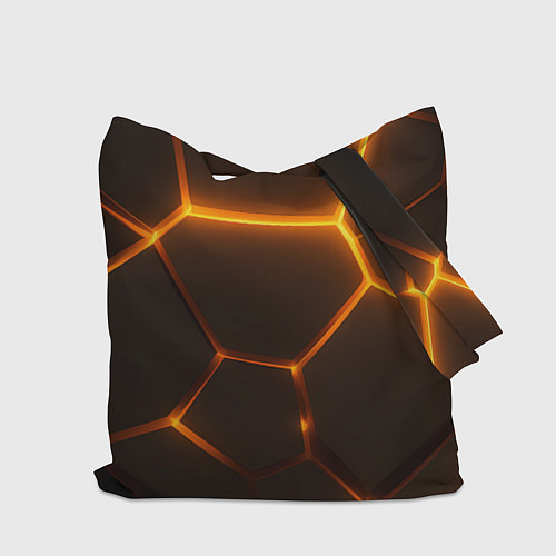 Сумка-шоппер Оранжевое свечение текстура / 3D-принт – фото 2