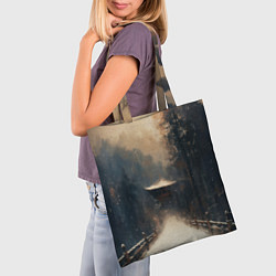 Сумка-шопер Дорога к Японскому храму, цвет: 3D-принт — фото 2