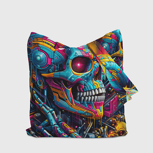 Сумка-шоппер Cyber skull - pattern / 3D-принт – фото 2