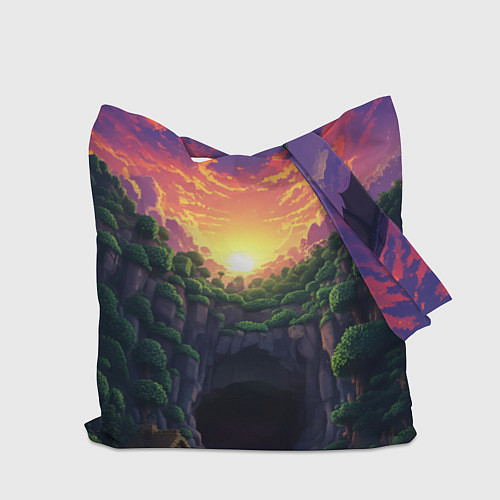 Сумка-шоппер Дракон края и Стив - Майнкрафт арт / 3D-принт – фото 2