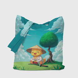 Сумка-шопер Уточка в кимоно под миниатюрным деревом, цвет: 3D-принт