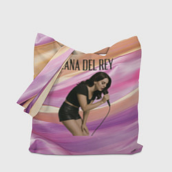 Сумка-шопер Lana Del Rey поет в микрофон, цвет: 3D-принт