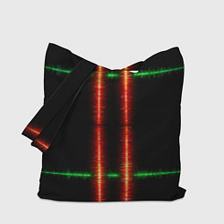 Сумка-шоппер Color black green red lines
