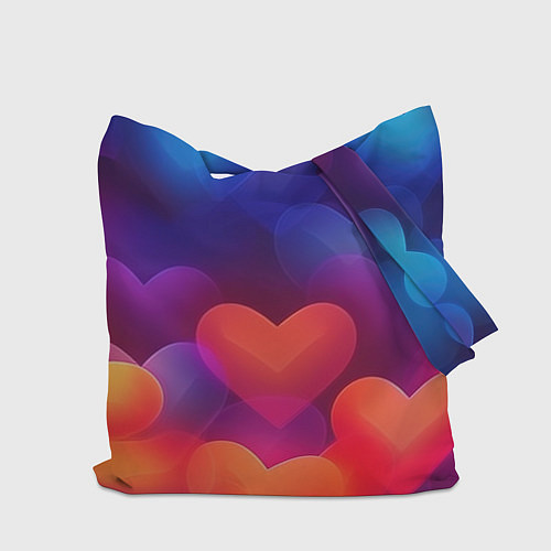 Сумка-шоппер Lana Del Rey на фоне сердечек / 3D-принт – фото 2