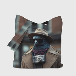 Сумка-шопер Голубь шпион с ретро фотокамерой, цвет: 3D-принт