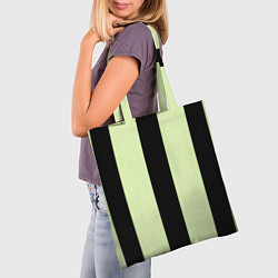 Сумка-шопер Color light green black line, цвет: 3D-принт — фото 2