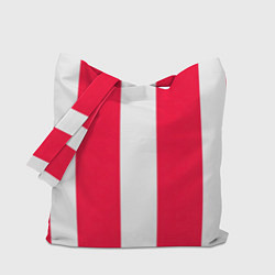 Сумка-шопер Color red white line, цвет: 3D-принт