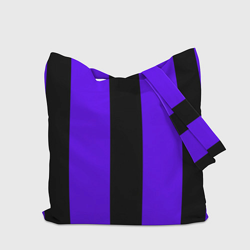 Сумка-шоппер Color purple black stripes / 3D-принт – фото 2