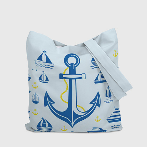 Сумка-шоппер Якорь и корабли / 3D-принт – фото 2