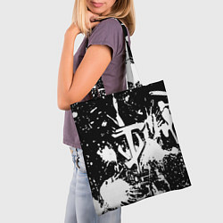 Сумка-шопер Doom белые краски, цвет: 3D-принт — фото 2