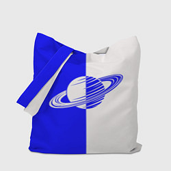 Сумка-шопер Сатурн сине-белый, цвет: 3D-принт
