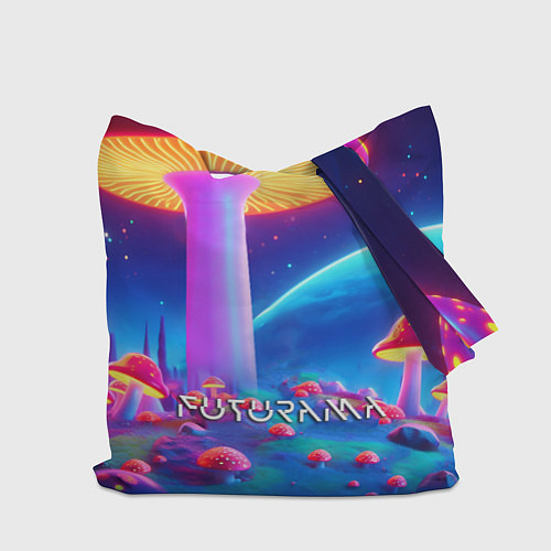 Сумка-шоппер Робот-сгибальщик Бендер находится под неоновым мух / 3D-принт – фото 2