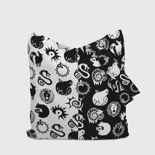 Сумка-шоппер Doom anime black pattern / 3D-принт – фото 2