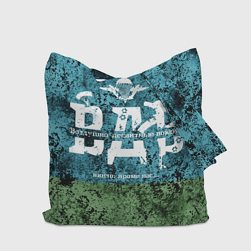 Сумка-шоппер Медведь десантник на фоне флага ВДВ / 3D-принт – фото 2