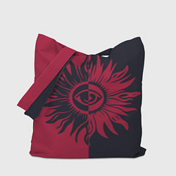 Сумка-шоппер Солнце красно-синее