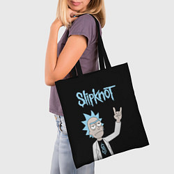 Сумка-шопер Slipknot и Рик Санчес из Рик и Морти, цвет: 3D-принт — фото 2