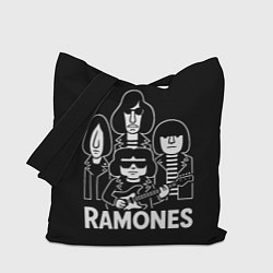 Сумка-шопер Ramones, силуэты, цвет: 3D-принт