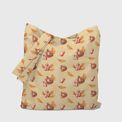 Сумка-шоппер Хеллоуин с тыквой и листьями